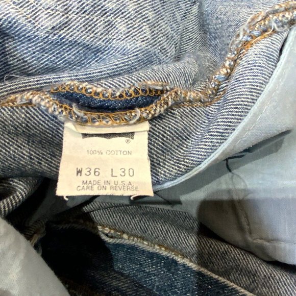 Vintage LEVI’S 505 Regular Fit Straight Leg Mens Blue Denim Jeans Sz 36x25 Tab - Picture 8 of 9